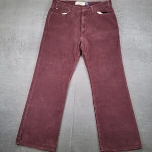 GAP Boot Fit Y2K 90s Corduroy Pants Mens 36x30 Burgundy Casual Cotton